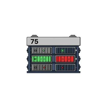Digital display panel with levels and numbers with numbers are visible, ind.. Illustration