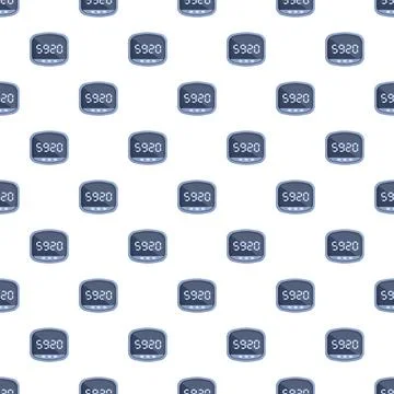 Digital display pattern showing numbers on white background Stock Illustration