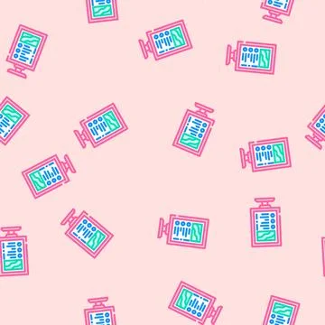 Digital display screen industry 3 vector seamless pattern Stock Illustration