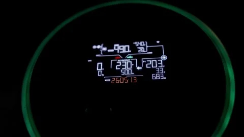 Digital display screen showing electronic data and numbers in close-up, tec.. Stock Footage 337770396