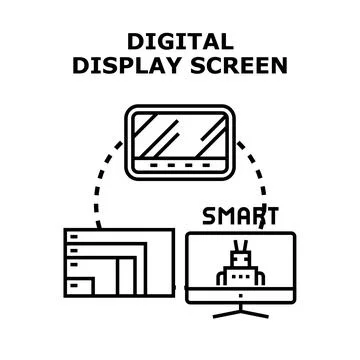Digital display screen technology concept linking devices Illustrazione stock