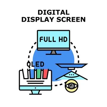 Digital display screen technology concept illustrating high definition and .. Stock Illustration
