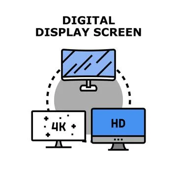 Digital display screen technology vector illustration concept Illustrazione stock