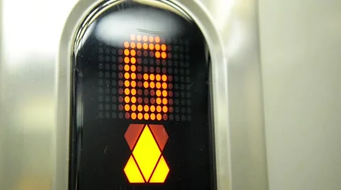 Digital display showing floor number. Elevator go up to fourth floor, to go up Stock Footage 64233908