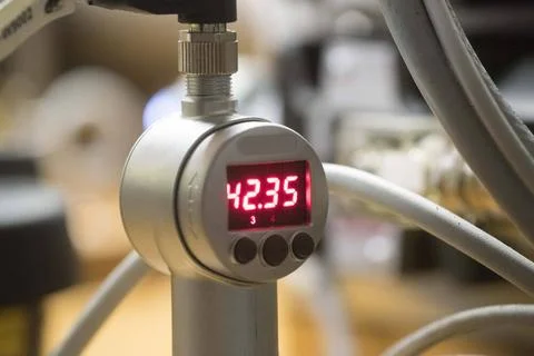 A digital display showing values as numbers in the computer era digital di... Fotos Stock