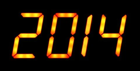 Digital display shows 2014 Foto stock