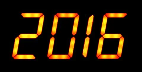 Digital display shows 2016 Stock Photos