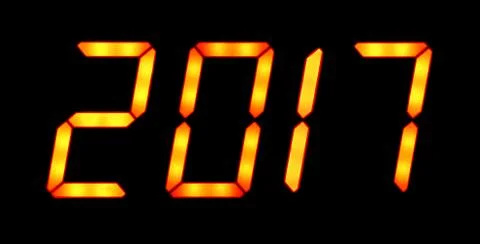 Digital display shows 2017 Stock Photos