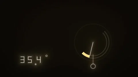 Digital display shows temperature and gauge indicator Stock Footage 338227013