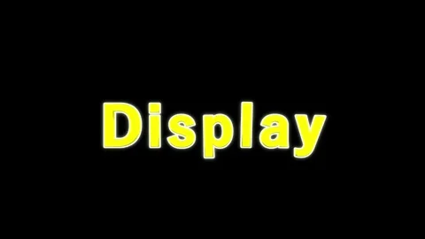Digital display text animation featuring glowing yellow letters on black Видео 338314515