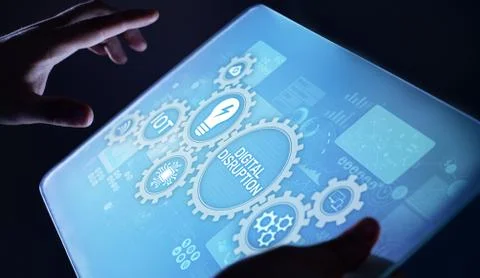Digital disruption digitalisation transformation internet technology business 스톡 사진