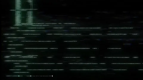Digital distortion. Chaotic data flow. The interface of cyberspace. Stock Footage 313472009