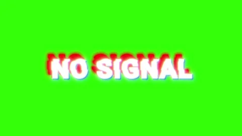 Digital distortion effects create a glitchy no signal theme on a vibrant green Stock Footage 300266833