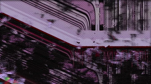 Digital Distortion: A Glitchy, Noisy Pattern of Abstract Shapes and Electronic Stock Footage 233636118