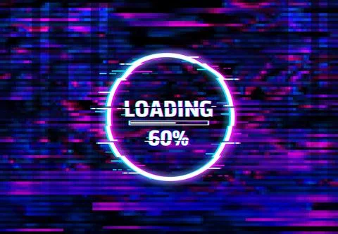 Digital distortion loading bar glitch background Illustrazione stock