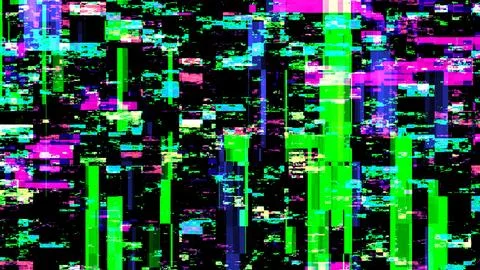Digital distortions. Random rgb elements. VHS problem concept Stock Illustration
