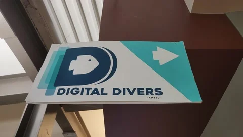 Digital Divers Signage Stock Footage