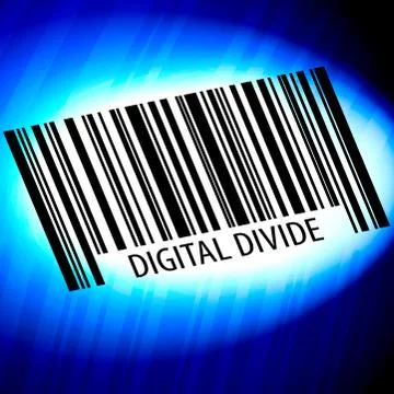 Digital divide - barcode with blue Background Stock Illustration