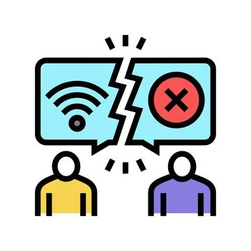 Digital divide color icon vector illustration Stock Illustration