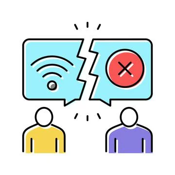 Digital divide color icon vector illustration Stock Illustration