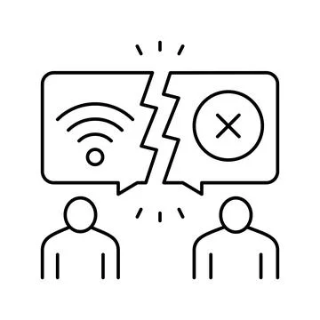 Digital divide line icon vector illustration Stock Illustration