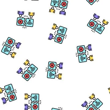 Digital divide vector seamless pattern Stock Illustration