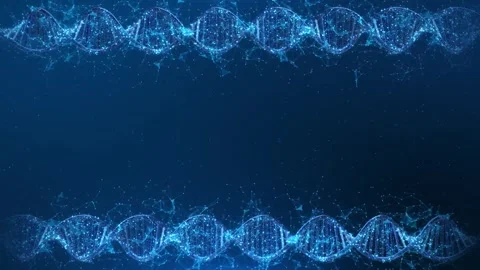 Digital DNA Double Helix over Abstract Blue Background futuristic 3D render blue Stock Footage 342782414