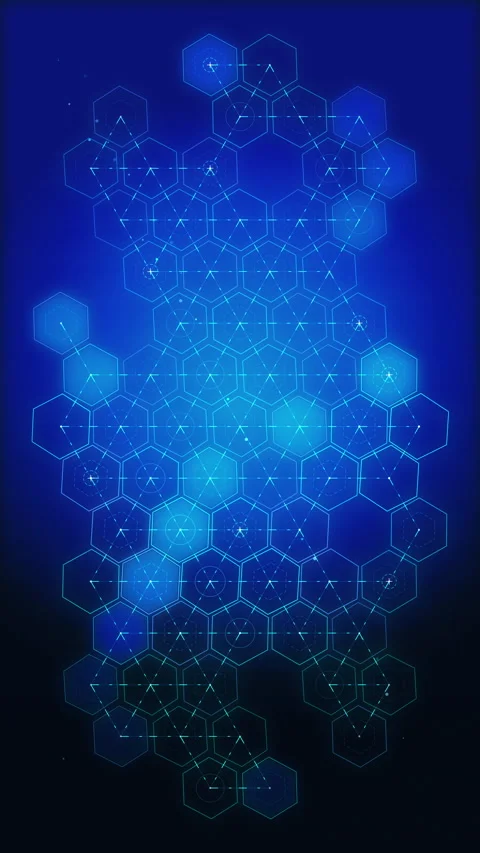 Digital dna glowing hexagon blue animation loop technology science code 스톡 동영상 346640138