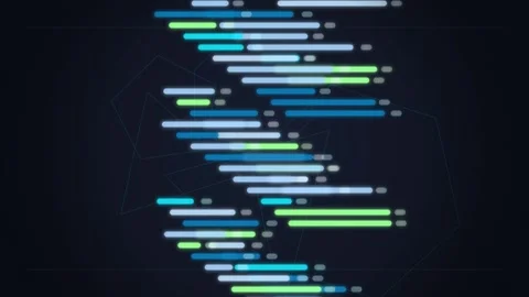 Digital DNA Helix Code Lines Futuristic Abstract Background Stock Footage 348416439