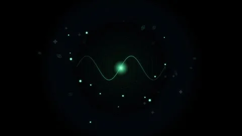 Digital dna helix model with pulsing glowing light nodes rotating in dark b.. 스톡 동영상 346880656
