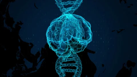 Digital DNA Helix Over World Map Illustrating Genetic Connectivity 库存影片 339125865