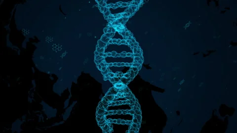 Digital DNA Helix Over World Map Illustrating Genetic Connectivity Stock Footage 339125912