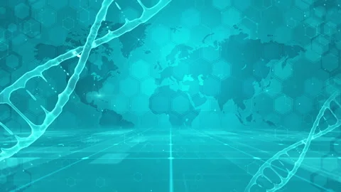 Digital DNA Helix Science and Technology Background Stock Footage 338433293