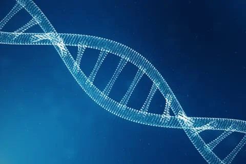 Digital DNA molecule, structure. Concept binary code human genome. DNA molecule イラスト素材