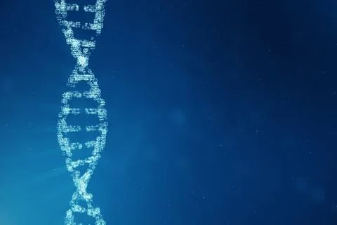 Digital DNA molecule, structure. Concept binary code human genome. DNA molecule Stockillustratie