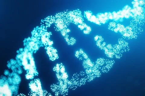 Digital DNA molecule, structure. Concept digital code human genome. DNA molecule Illustrazione stock