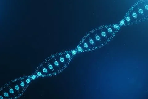 Digital DNA molecule, structure. Concept digital code human genome. DNA molecule Illustrazione stock