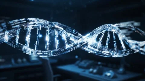 Digital DNA Sequence – AI Lifeform Creation Stock Footage 313787438