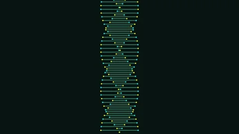 Digital dna strand animation rotating in dark background Stock Footage 347985087