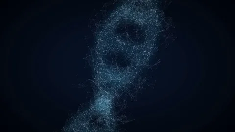 Digital DNA Structure Plexus. 3d render full HD Loop Stock Footage 69859483