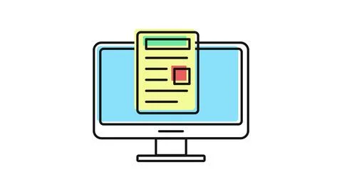 Digital document and office work icon Stock Illustration