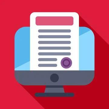 Digital document appearing on computer screen concept Stockillustratie