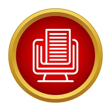Digital document appearing on computer screen icon Stock Illustration