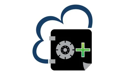 Digital Document Cloud Secure Vault Stock Illustration