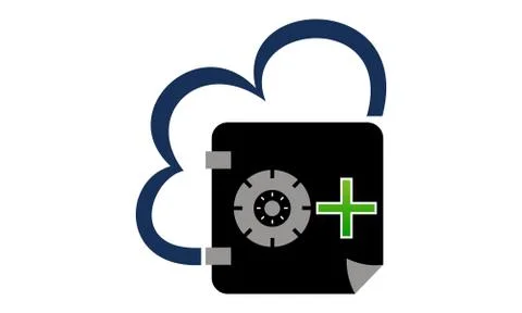 Digital Document Cloud Secure Vault Stock Illustration