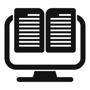 Digital document comparison on computer screen icon Stock Illustration