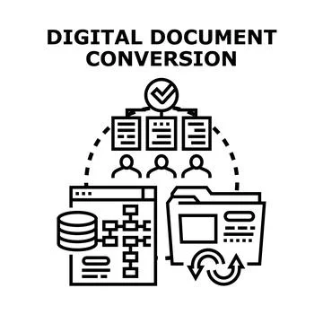 Digital document conversion process optimizing information management Stock Illustration