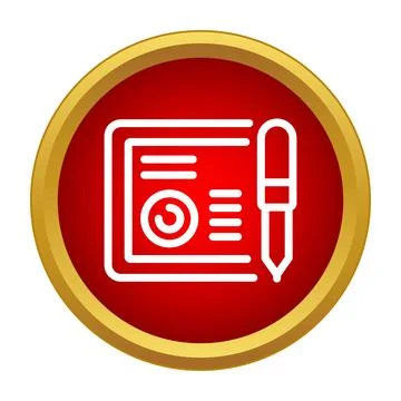 Digital document creation and signing process icon Stock Illustration