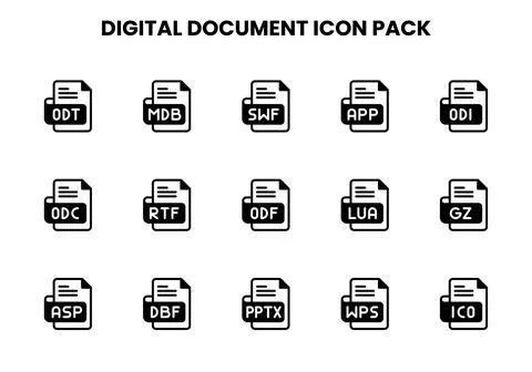 Digital Document DuoTone Scalable Icons Pack Illustrazione stock