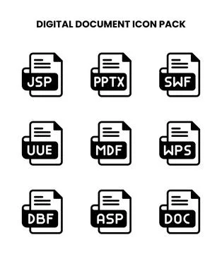 Digital Document DuoTone UI Icons Pack イラスト素材